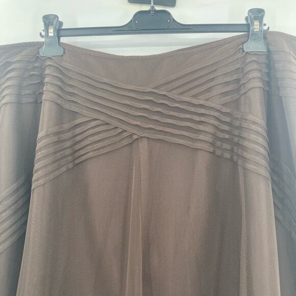 Nygard Boho Lace Overlay Brown Midi Skirt Women’s Size 20 3X Zip Closure - Picture 3 of 11